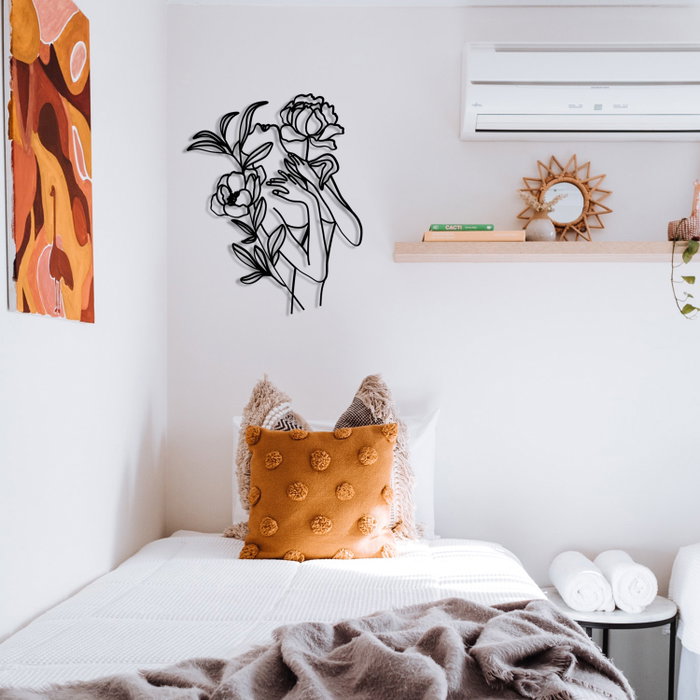 Wallity Elif Escultura de Pared de Metal Negro 40 x 50 cm